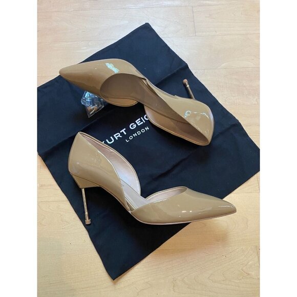 Kurt Geiger BNWOT "Bond" nude d'orsay pump women sz 39 NEW patent leather - Picture 3 of 8